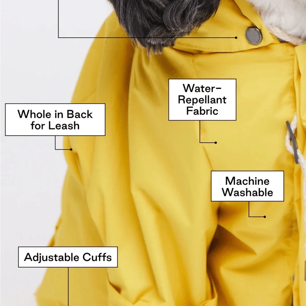 Max & Bone Talon Raincoat Yellow Dog coat